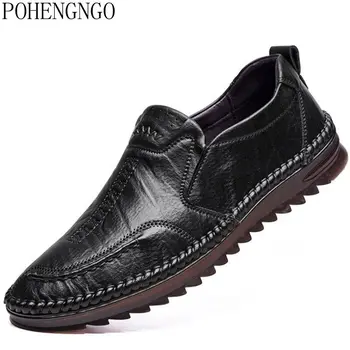 Erkekler rahat ayakkabılar Moda Iş Ofis Erkek Loafer'lar Moccasins Nefes Deri Tekne Ayakkabı üzerinde kayma sürüş ayakkabısı Erkekler Sneakers