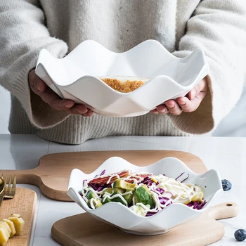 Iskandinav Sanat Küresel Seramik meyve salatası tabağı Modern Minimalist Ev Meyve Sebze Havzası Dessertsnack Aperatif Suşi Depolama Tepsisi