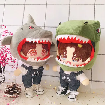 K-pop 20CM oyuncak bebek giysileri Değiştirilebilir Dinozor Köpekbalığı Şapka Şapka Tulum Oyuncak Jungkook Suga Aespa Bebek Aksesuarları