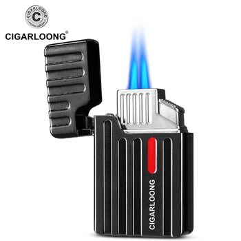 lüks noel hediyesi puro çakmağı rüzgar geçirmez çift yangın düz taşınabilir çakmak puro matkap CB-0901