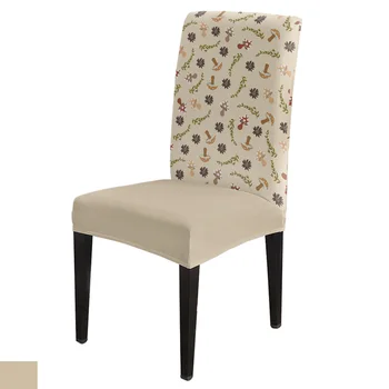 Mantar Çiçek Yaprakları Retro Ortaçağ Streç sandalye kılıfı 4 adet Elastik koltuk koruyucusu Kılıfı Yemek Sandalyesi Slipcovers Ev Dekor