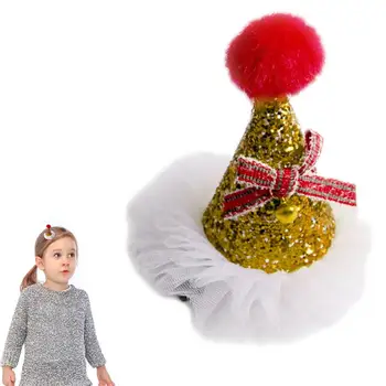 Noel Şapka Saç Tokası Payetler ile Sofistike Noel saç aksesuarları Güzel ve Çevre Dostu Noel Şapkası