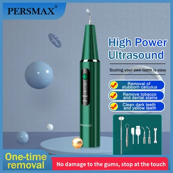 PERSMAX Ultrasonik Ölçekleyici Diş Elektrikli Oral Diş Tartar Sökücü Calculus Plak Lekeleri Temizleyici Kaldırma Diş Beyazlatma Aracı