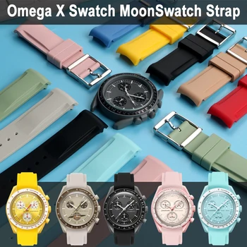 Silikon Kayış Omega saat kayışı Ortak markalı Moonwatch Erkekler Kadınlar Kavisli Son Kauçuk Dalış Spor Bilezik Aksesuarları 20mm