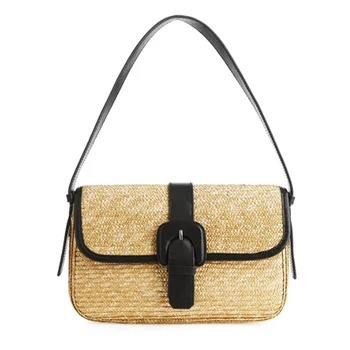 Tasarım basit omuz çantası Koltukaltı Çanta Saman Kadın Çantası 2023 Yeni Moda Kadın Çanta Küçük Kare Çanta