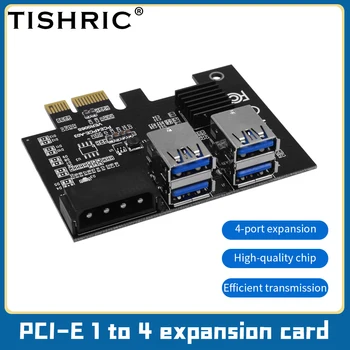 TISHRIC PCIE 1 ila 4 USB3.0 PCI Express Çarpan PCIE Yükseltici 009 S/009 S artı Ekran Kartı Yükseltici PCI Express x16 İçin bitcoin madenciliği