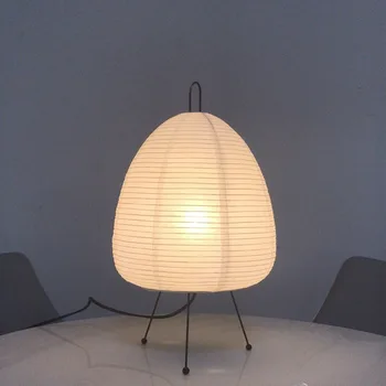 Yaratıcı yatak odası Tripod masa lambası el yapımı 3 renk ışık pirinç kağıt lamba Nordic başucu lambaları