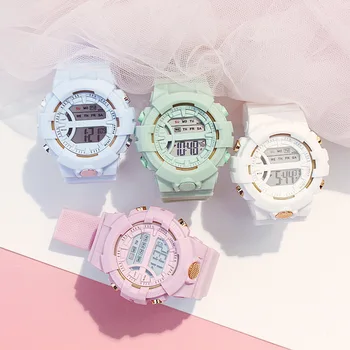 Yeni Spor Su Geçirmez elektronik saatler Çocuk Aydınlık Çok Fonksiyonlu elektronik saatler Erkekler ve Kadınlar Kızlar için İzle
